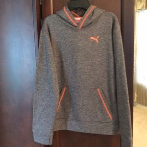 Puma Gray and Orange Kids Hoodie